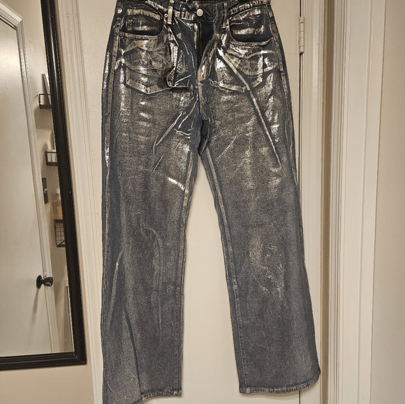 Baggy Foil Stretch Jeans - Picture 3 of 4